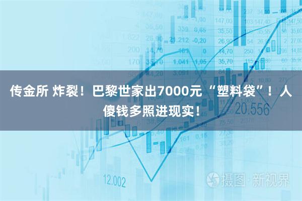 传金所 炸裂！巴黎世家出7000元 “塑料袋”！人傻钱多照进现实！